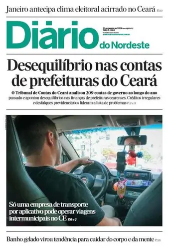 Capa da Edição do dia do jornal Diário do Nordeste