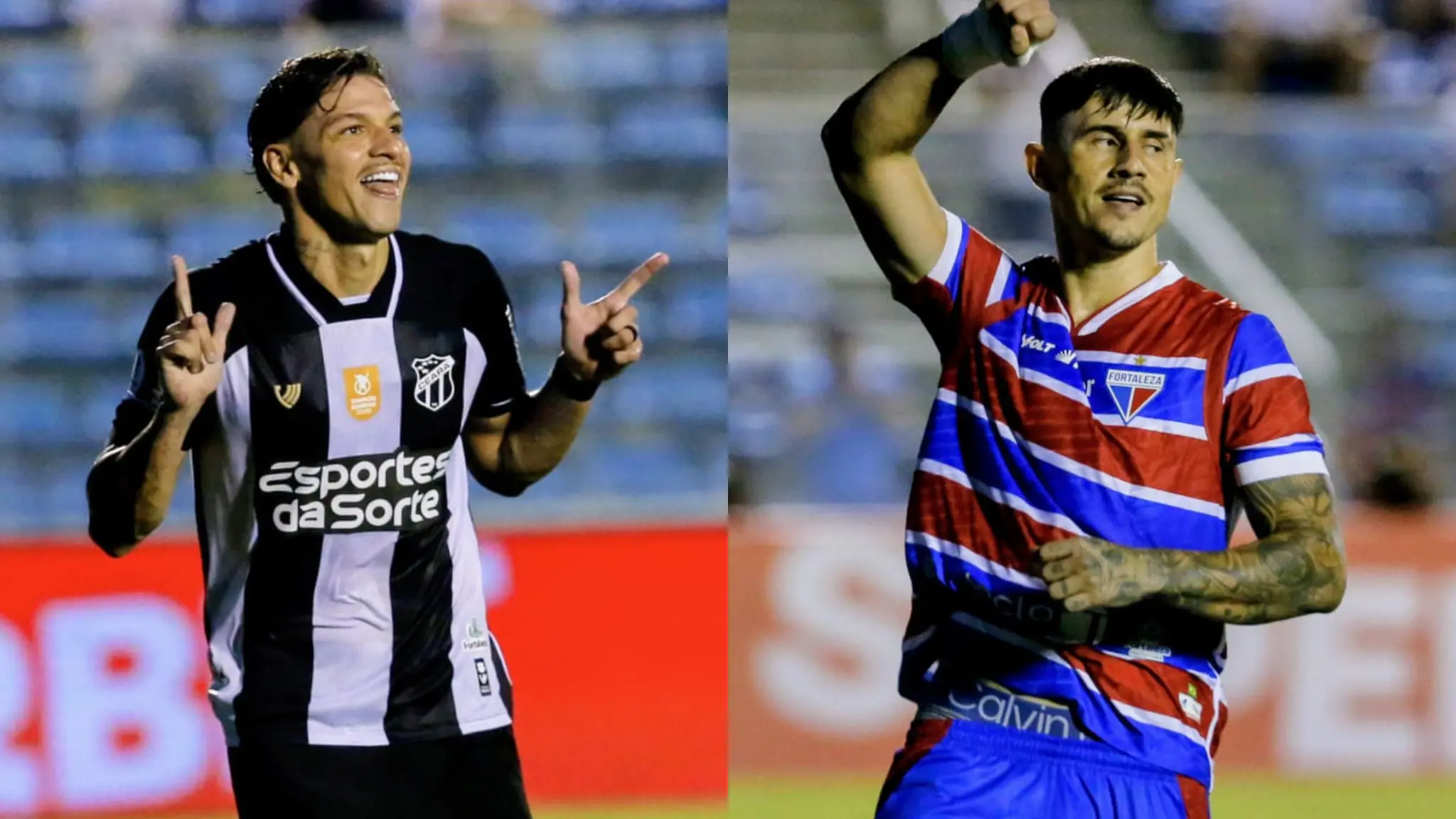 Montagem de fotos de Lucca, do Ceará, e Bareiro, do Fortaleza