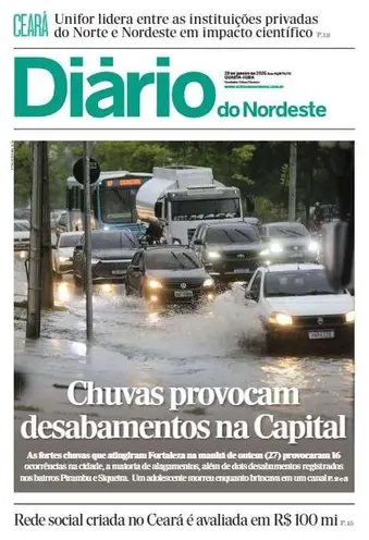 Capa da Edição do dia do jornal Diário do Nordeste