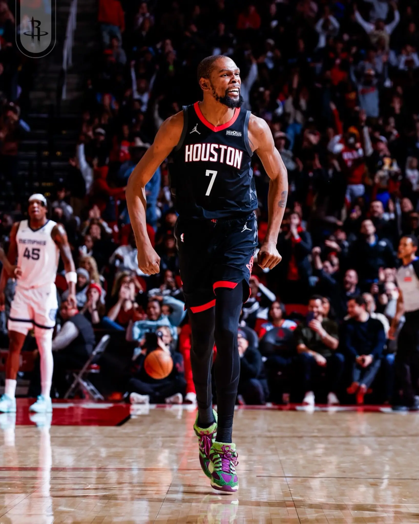 Kevin Durant em ação no Houston Rockets