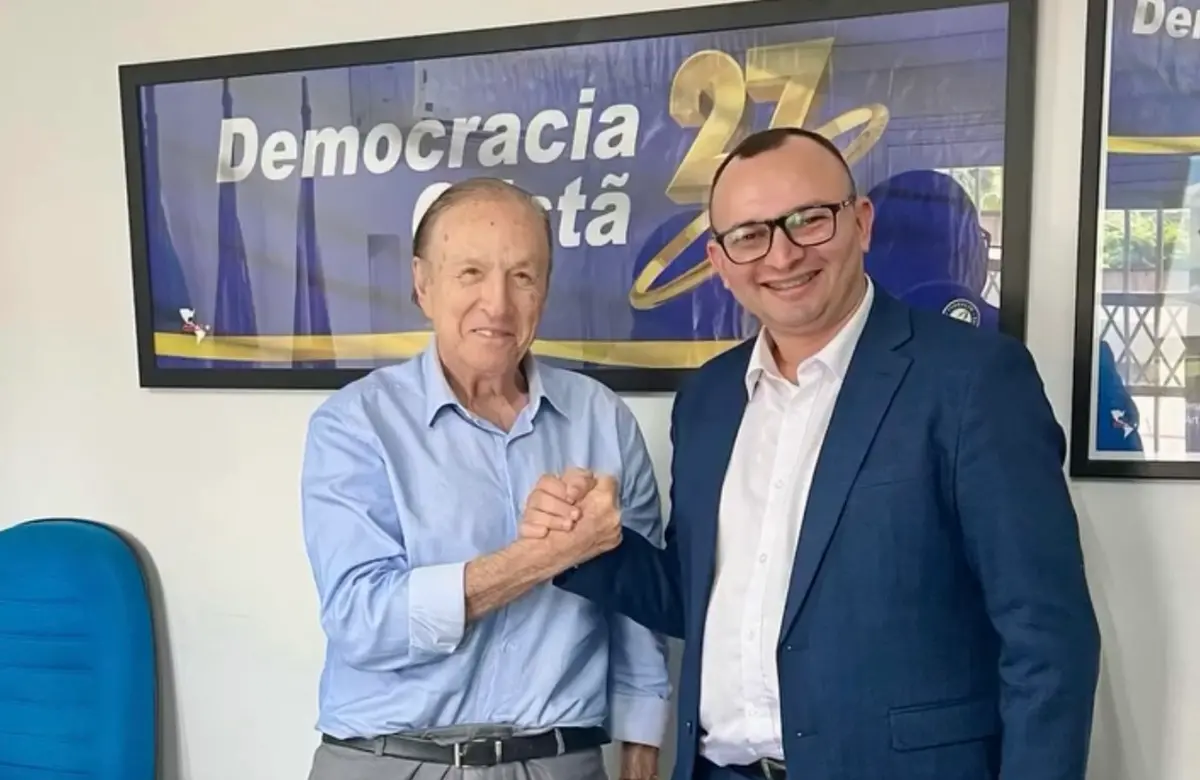 Robson Leite, presidente estadual do Democracia Cristã no Ceará, com o presidente nacional da Sigla, José Maria Eymael