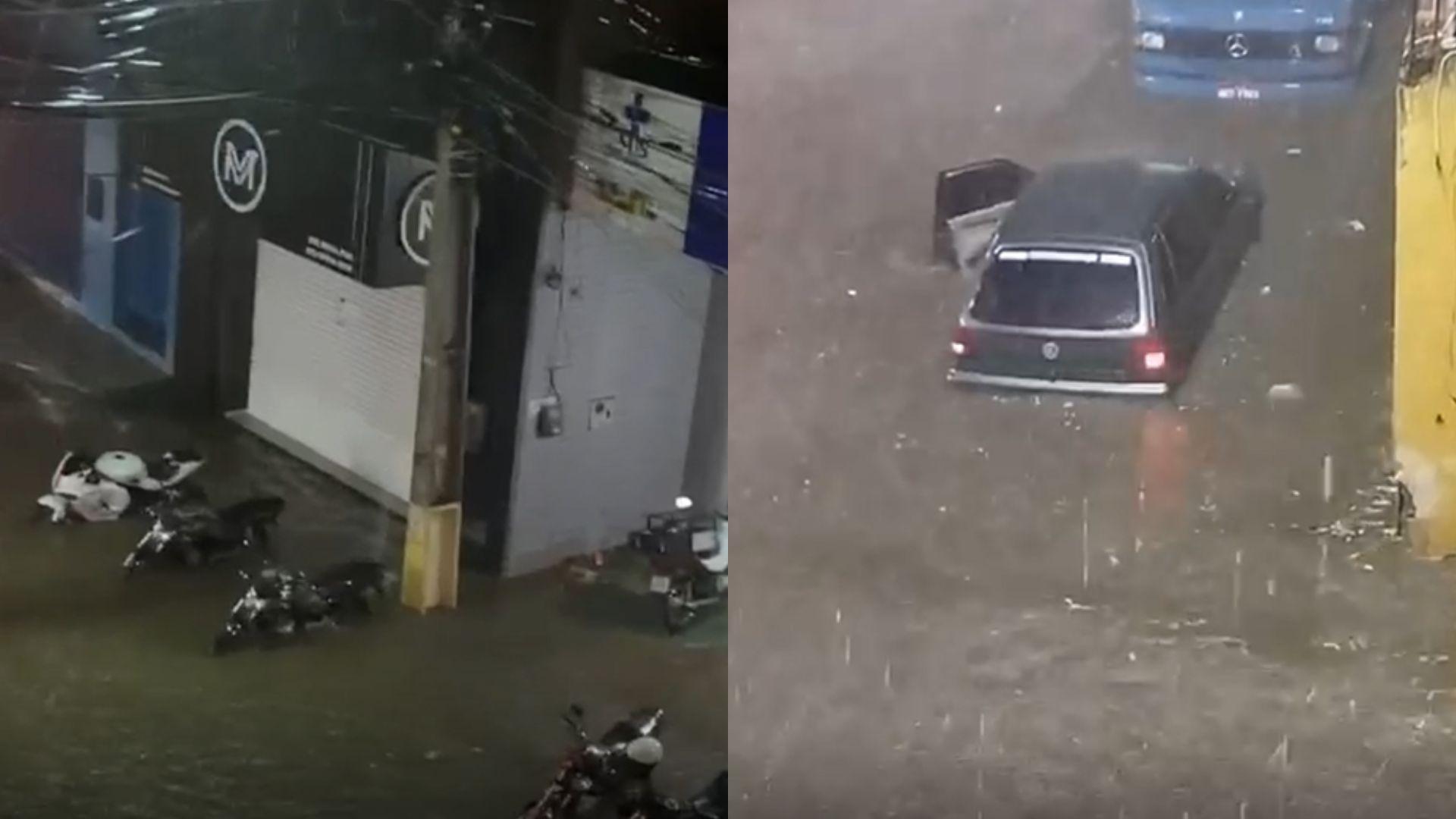 Chuva intensa causa transtornos em Canindé; homem foi arrastado por rio.