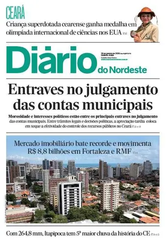 Capa da Edição do dia do jornal Diário do Nordeste