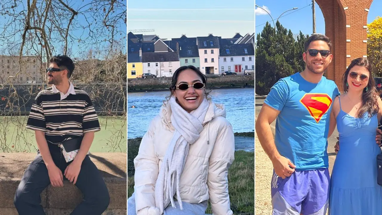 Montagem com três fotos de quatro cearenses que vivem fora do Estado.