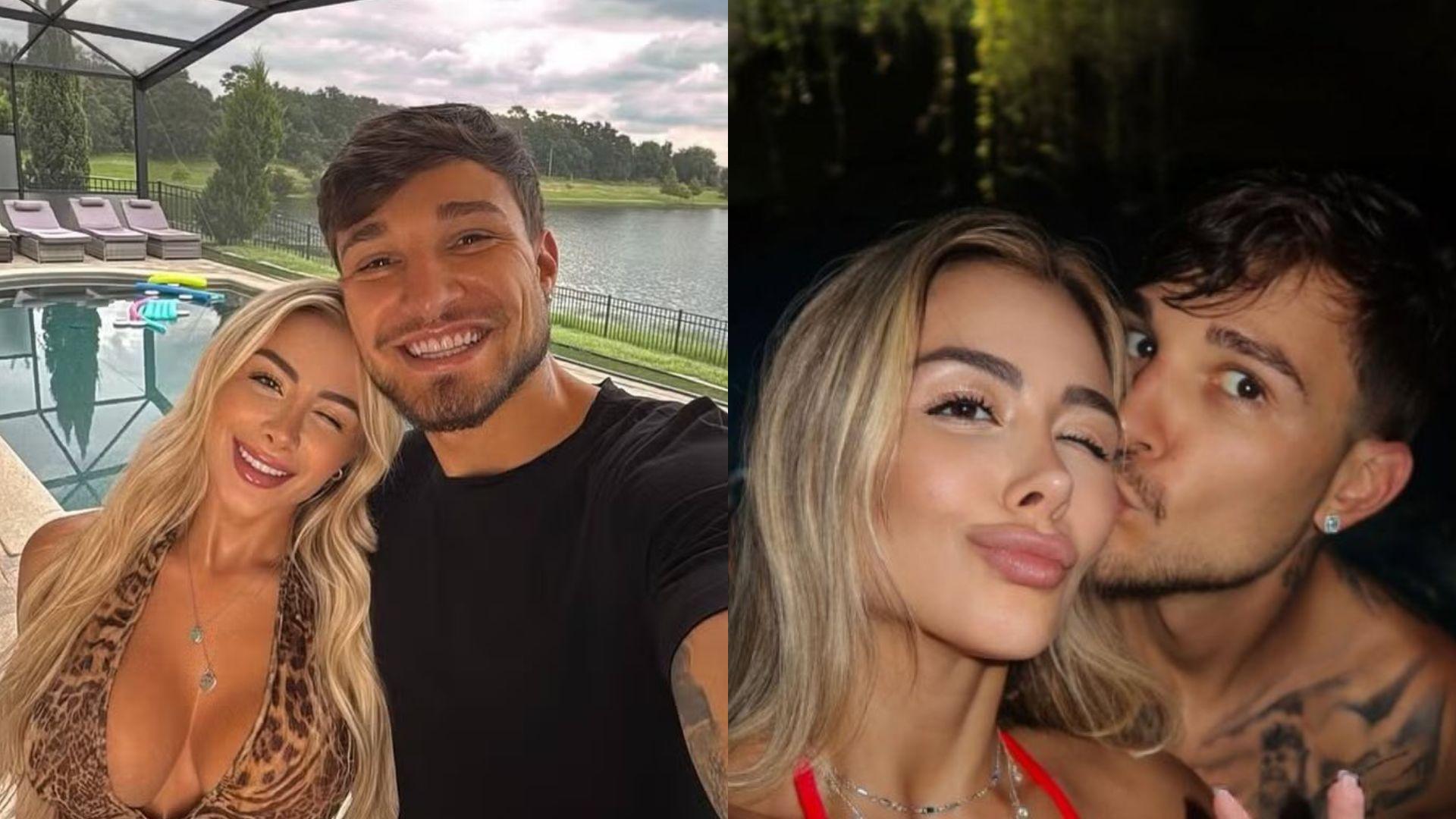 Colagem com fotos do ex-casal Georgia e MC Gui.