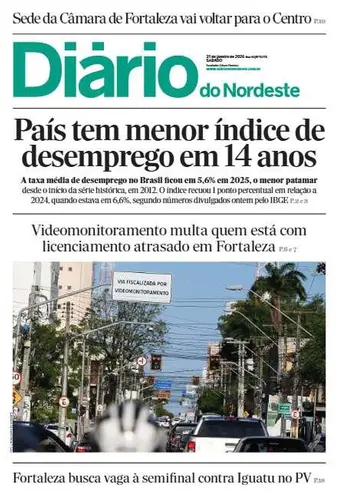 Capa da Edição do dia do jornal Diário do Nordeste