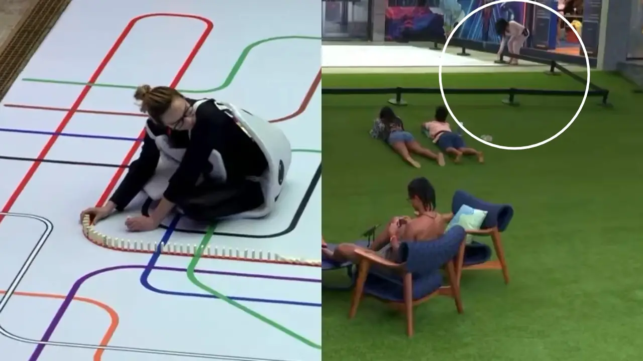 Jordana derrubou peças de dominó enquanto Ana Paula estava realizando dinâmica.