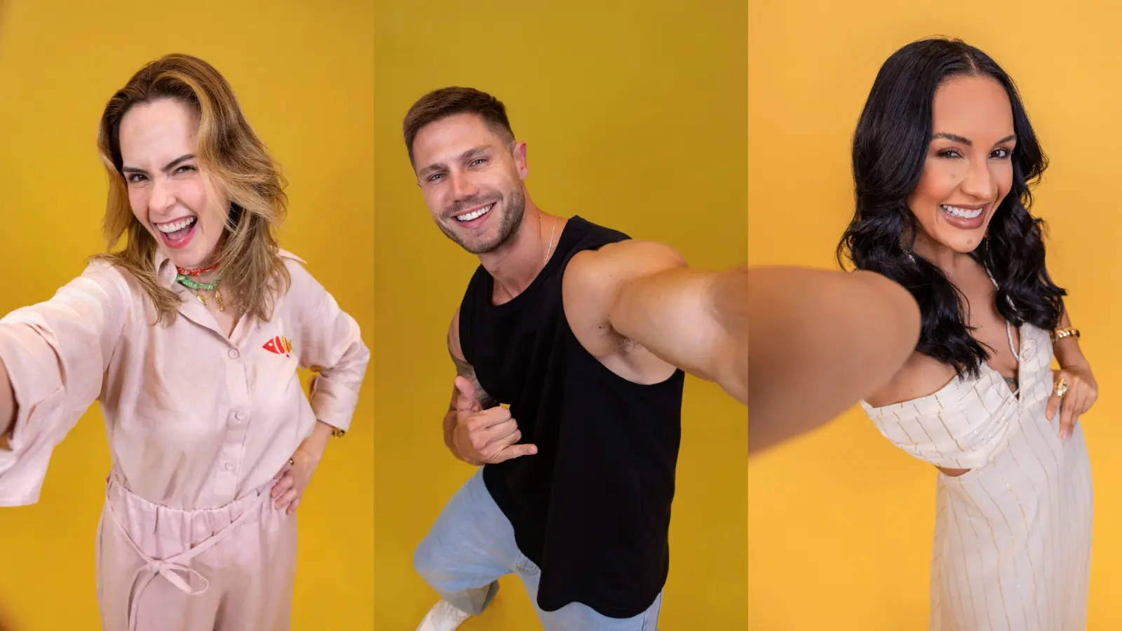 Montagem de fotos mostra Ana Paula à esquerda, Jonas ao centro e Maxiane à direita.