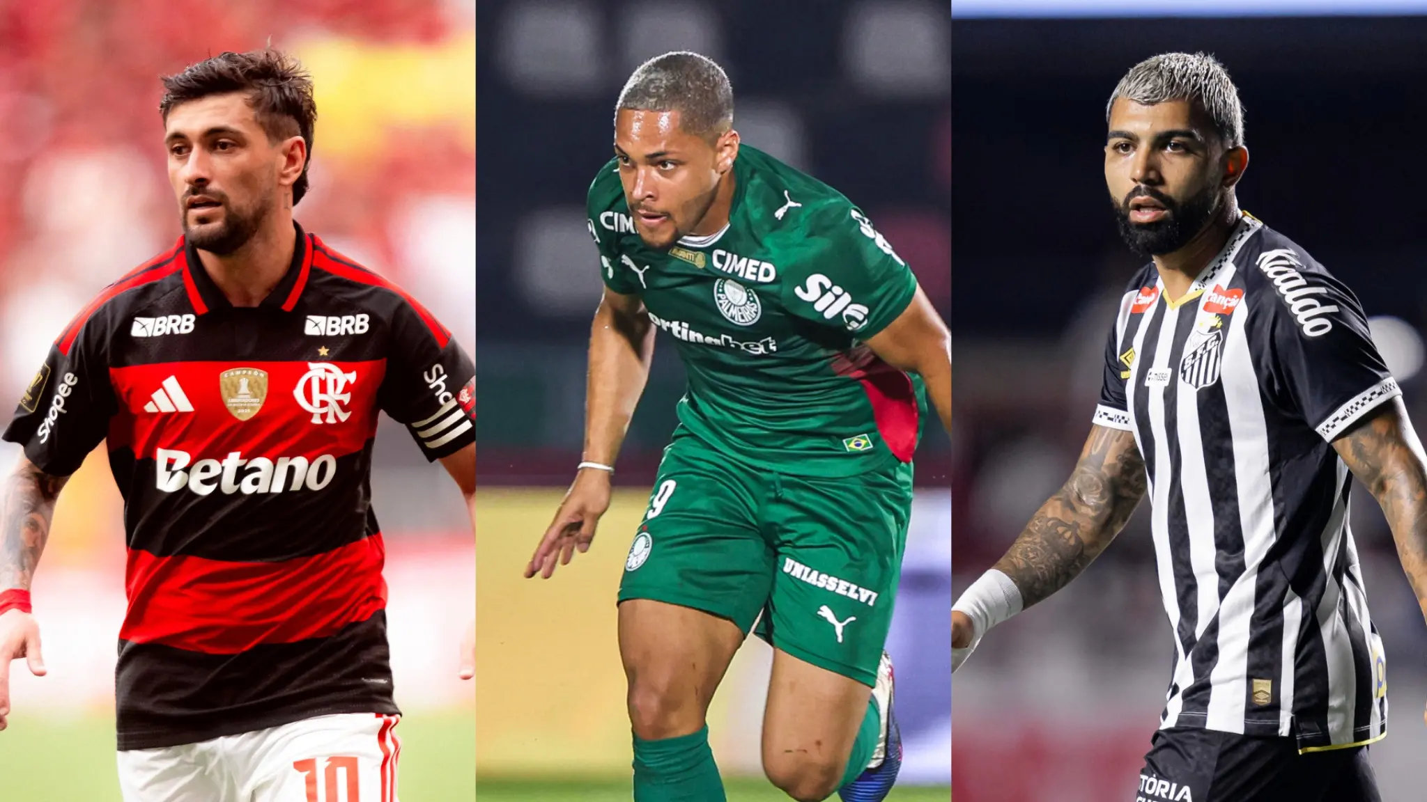 Arrascaeta, Vitor Roque e Gabigol