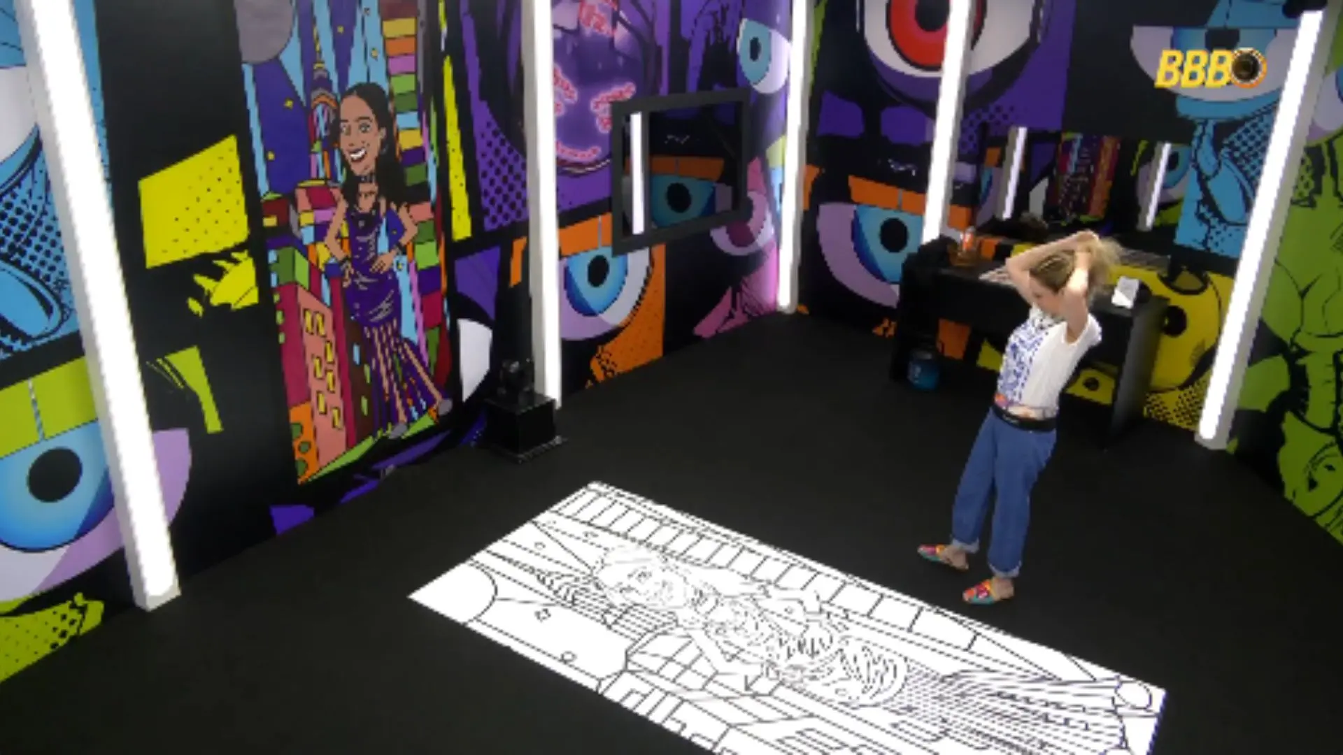 Foto de Ana Paula durante desafio do Barrado no Baile do BBB 26.