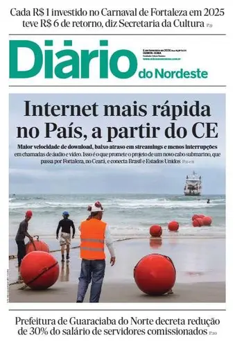 Capa da Edição do dia do jornal Diário do Nordeste