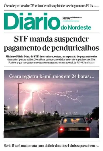 Capa da Edição do dia do jornal Diário do Nordeste