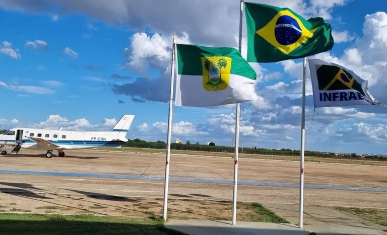 imagem mostra pátio de aeronaves do aeroporto de mossoró.