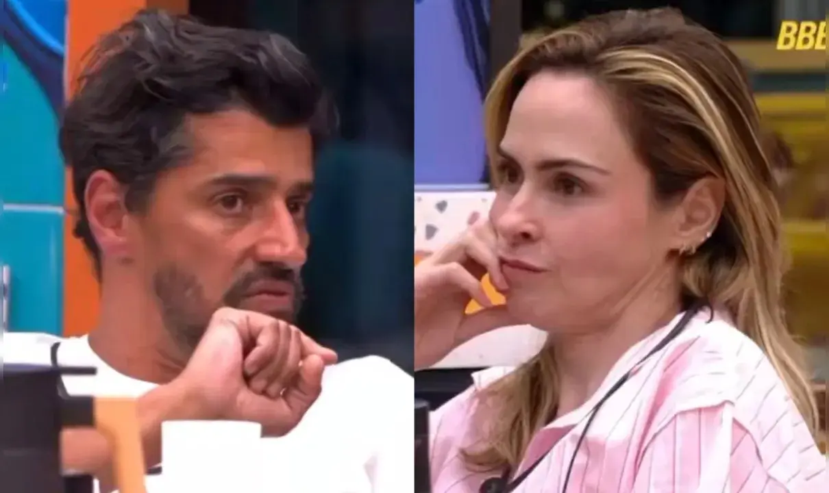 montagem de fotos mostra Alberto Cowboy e Ana Paula Renault no BBB 26.