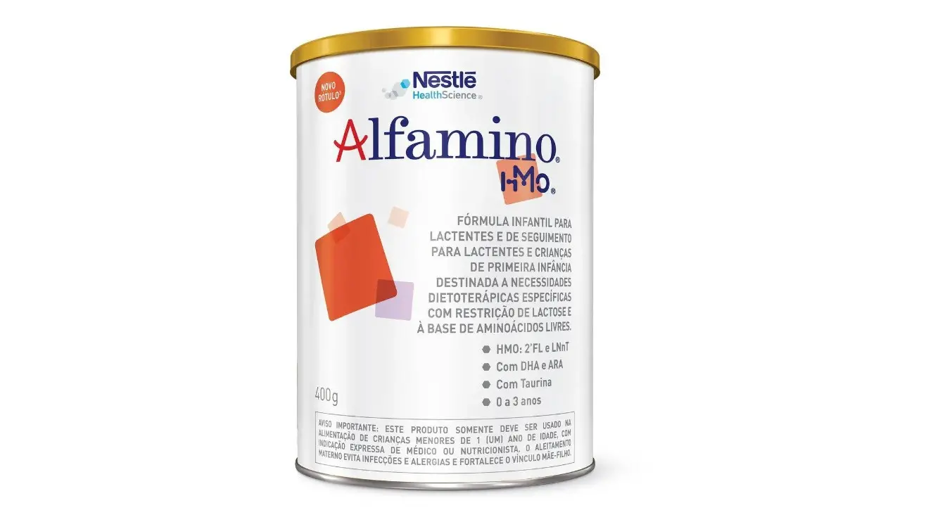 foto de fórmula infantil Alfamino, da Nestlé, proibida pela Anvisa.