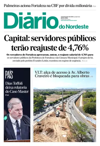 Capa da Edição do dia do jornal Diário do Nordeste
