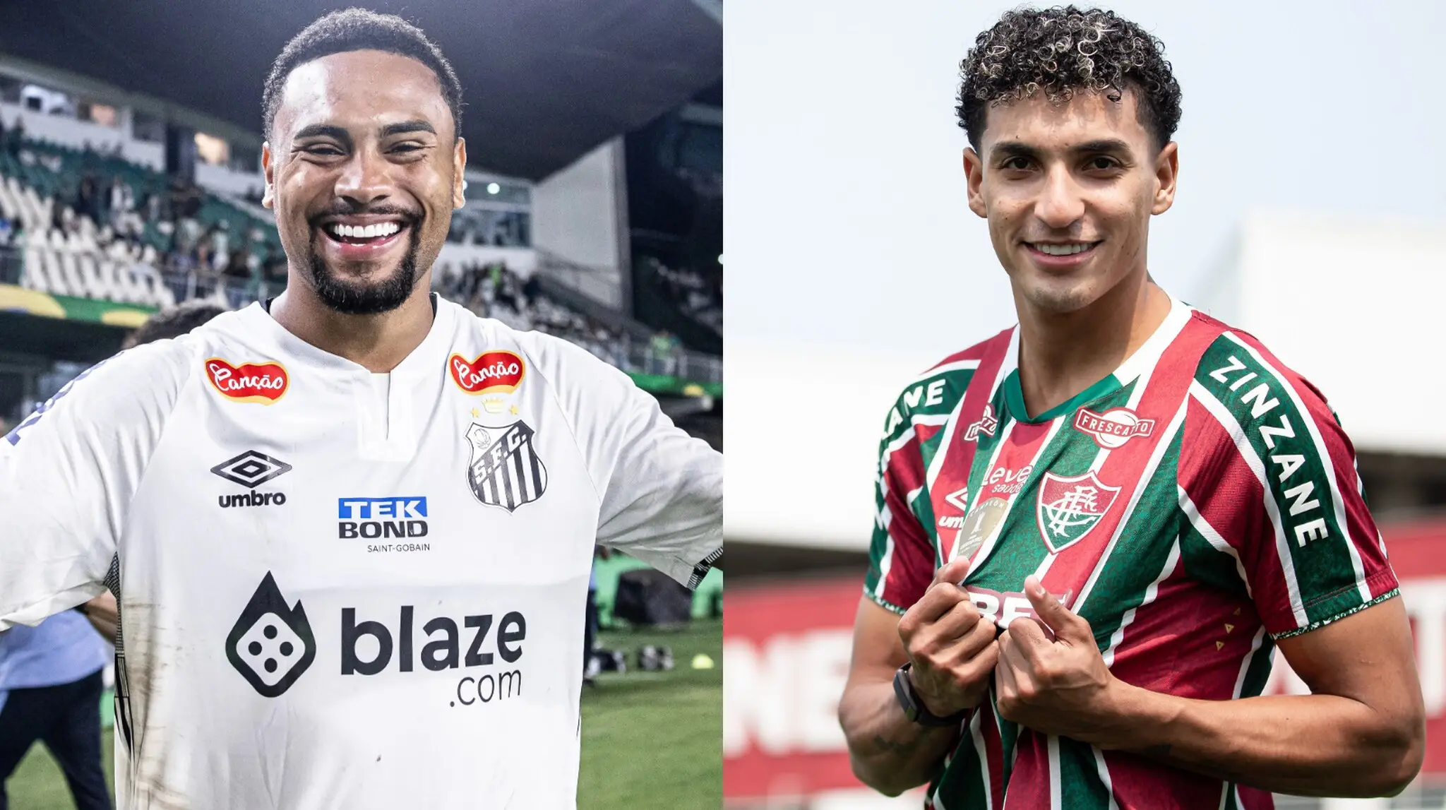 Montagem de fotos de Wendel Silva, reforço do Ceará, e Gabriel Fuentes, reforço do Fluminense