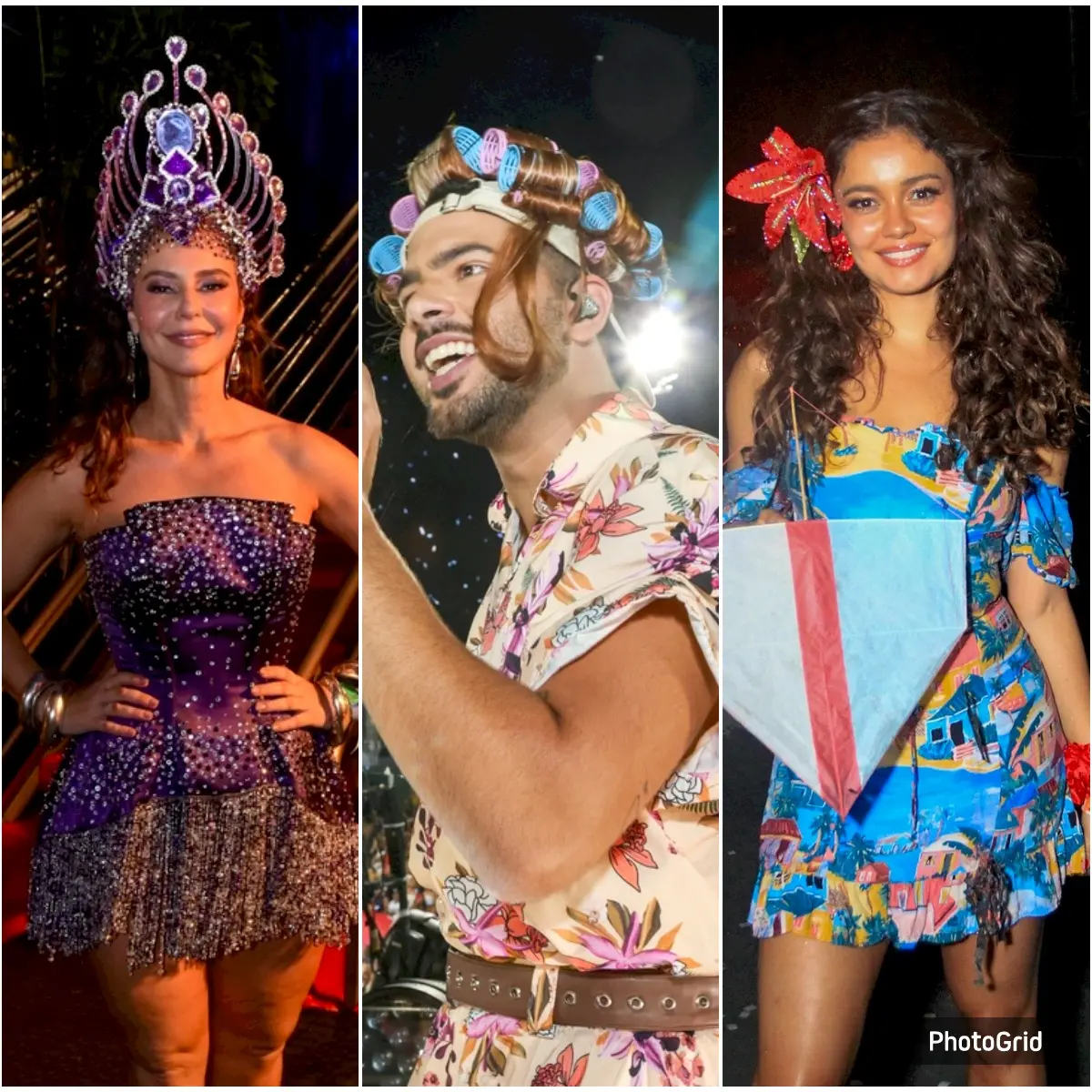 Montagem de fotos com os famosos Paolla Oliveira, Pedro Sampaio e Sophie Charlotte.