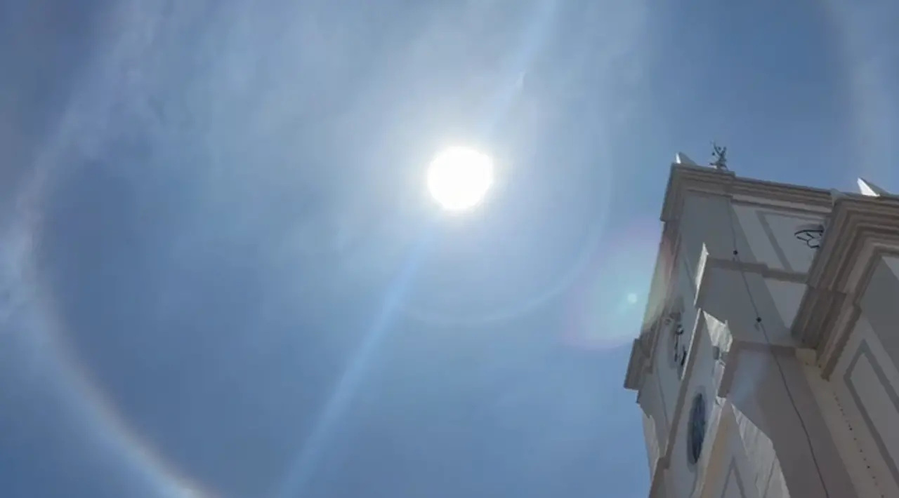 Imagem da notícia Halo solar surge no céu de Cedro, no Interior do Ceará; assista ao vídeo