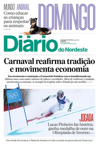 Capa da Edição do dia do jornal Diário do Nordeste