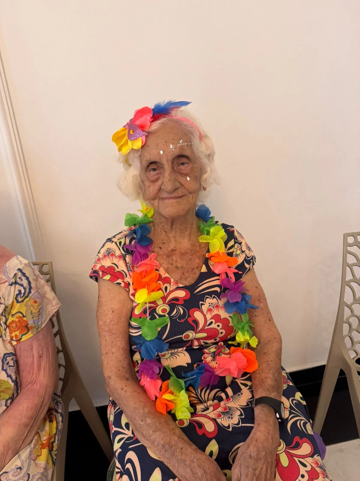 Idosa de 101 anos, Creuza Melo, gosta de participar das atividades coletivas.