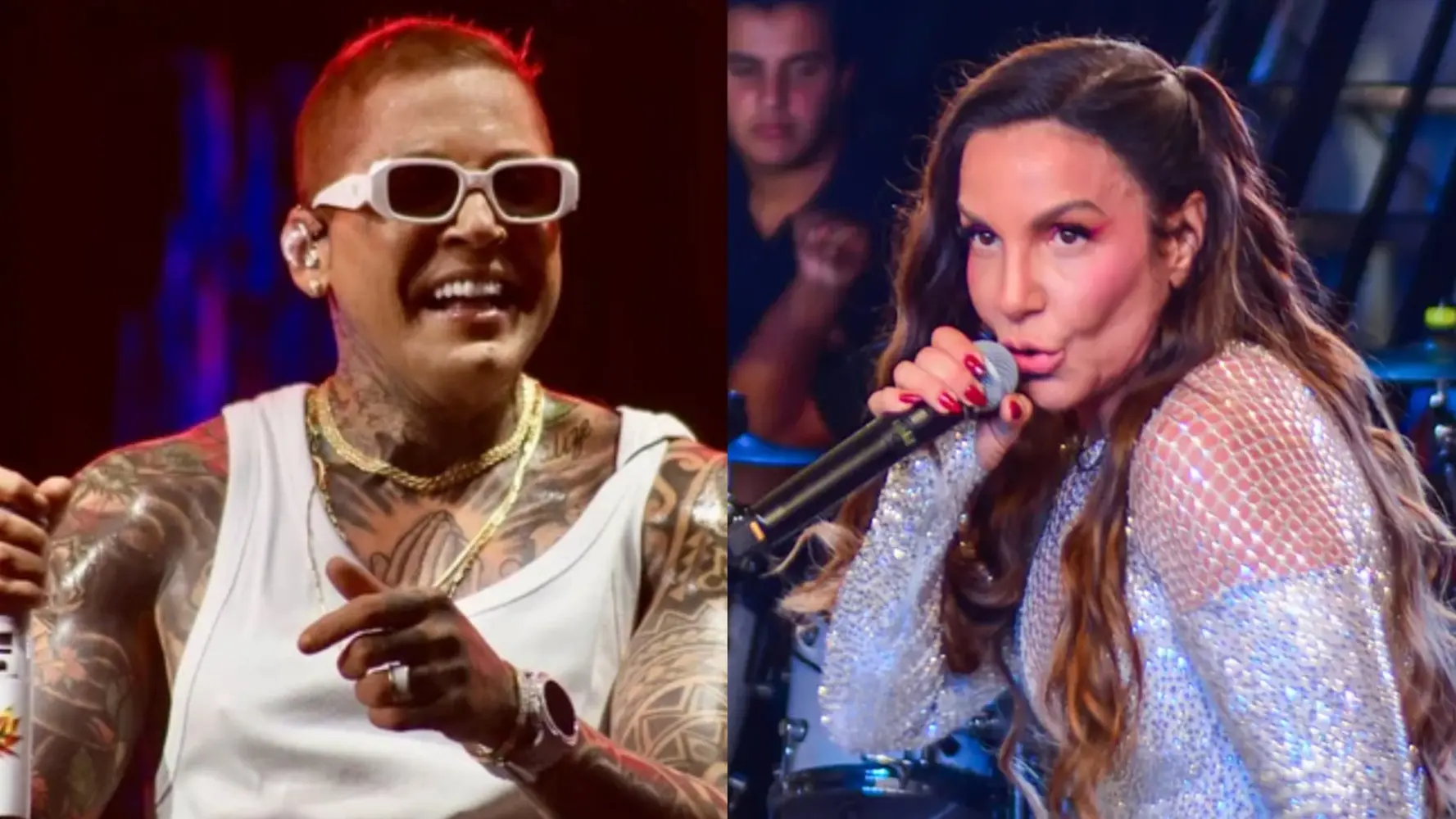 Os cantores Igor Kannário e Ivete Sangalo.