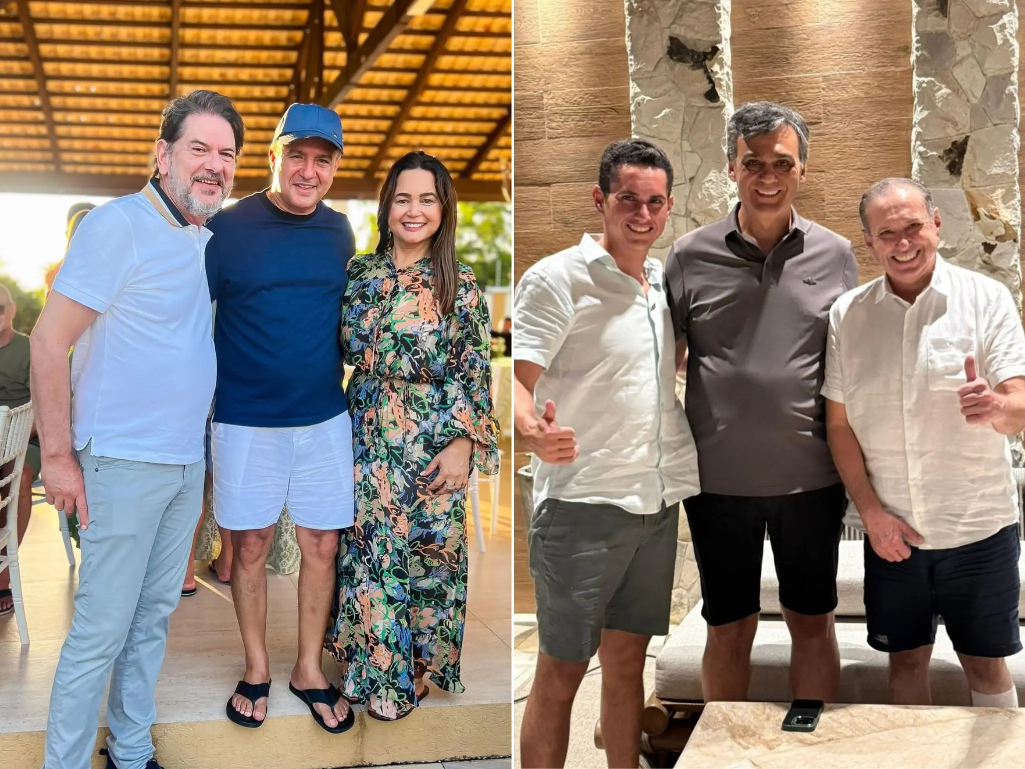 Fotos de agendas do senador Cid Gomes (PSB) e do prefeito Naumi Amorim (PSD) durante o carnaval.