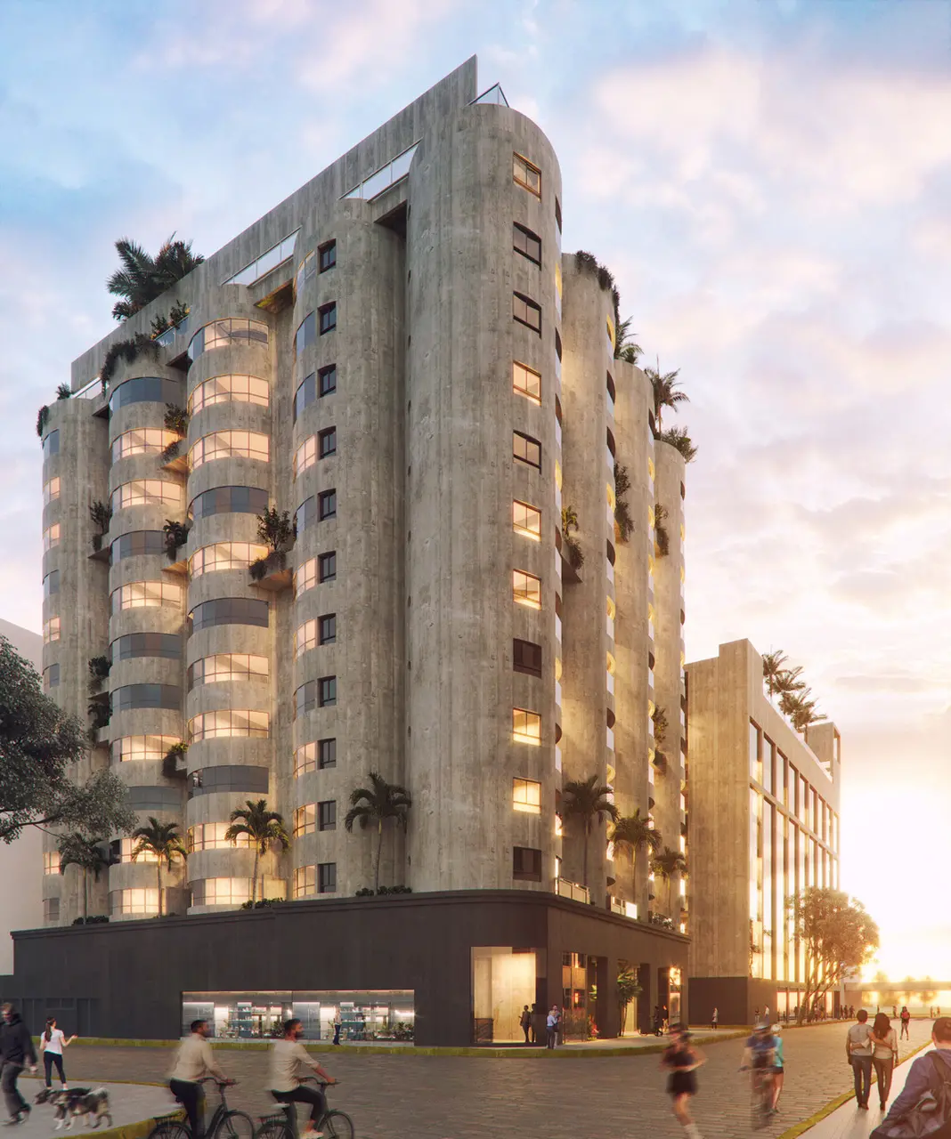 Imagem do projeto de apartamentos feitos em estrututra de antigo silo de grãos, na cidade de Recife.