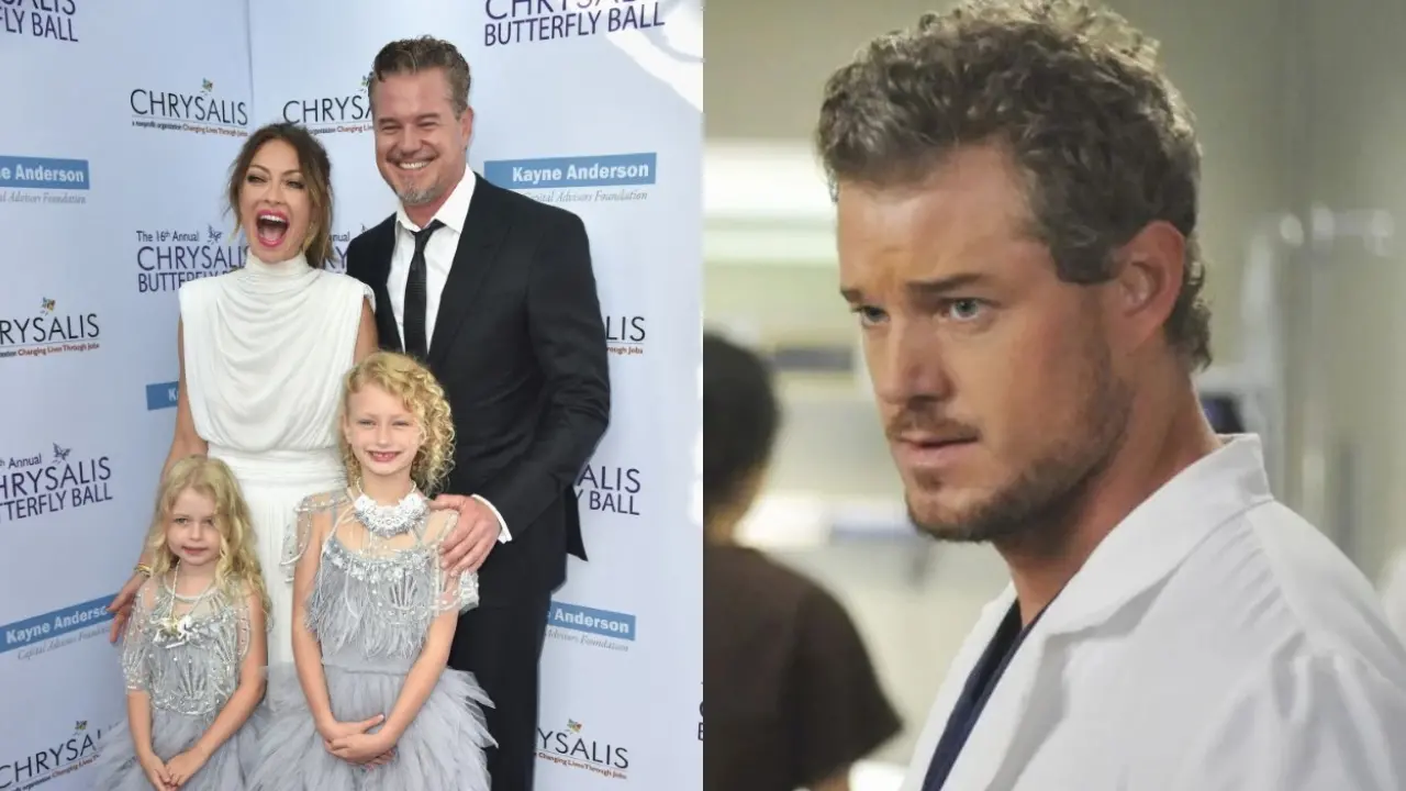 Eric Dane ao lado da ex-esposa Rebecca Gayheart-Dane e das filhas Billie Beatrice Dane e Georgia Dane participam.