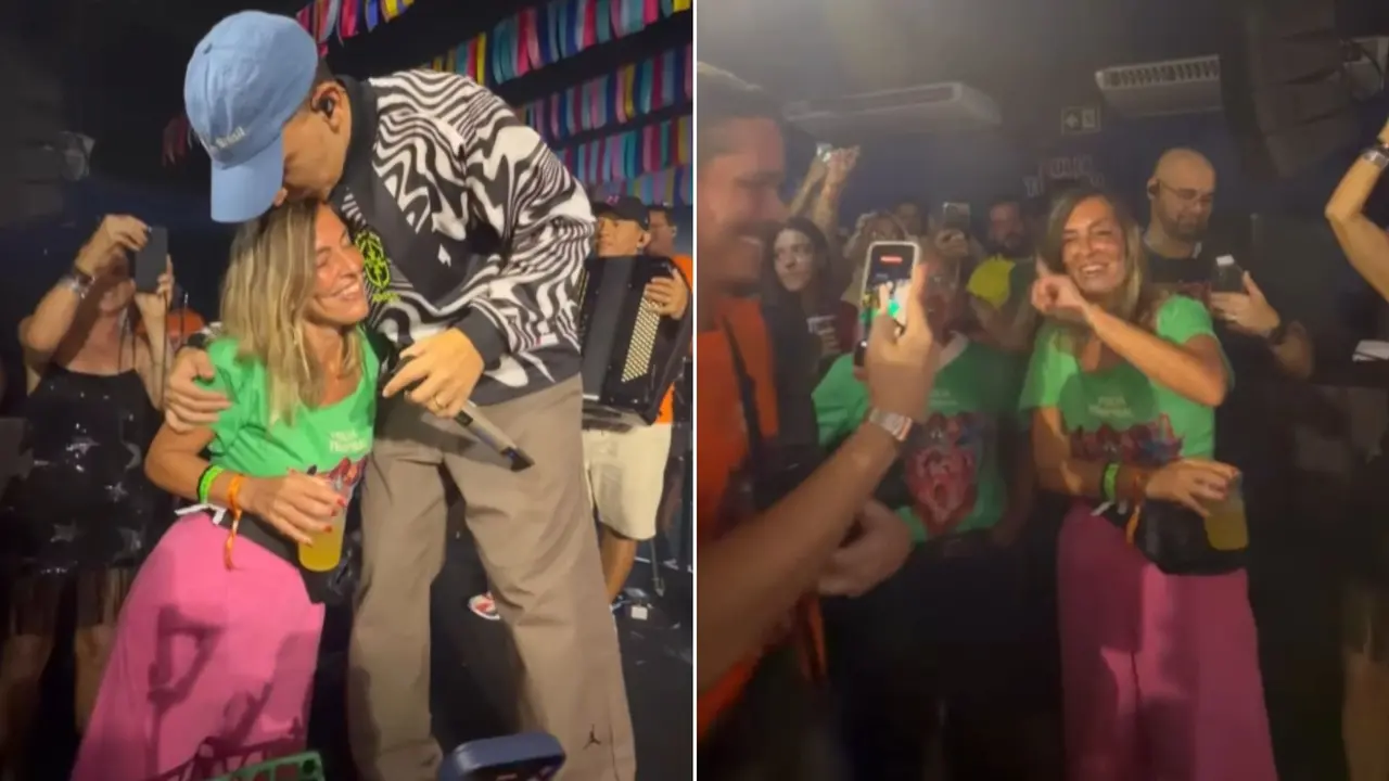 Imagem da notícia João Gomes interrompe show para homenagear cientista Tatiana Sampaio em camarote na Sapucaí