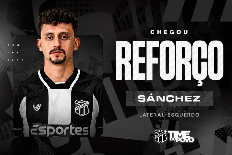 Montagem com foto de Sanchez, anunciado pelo Ceará