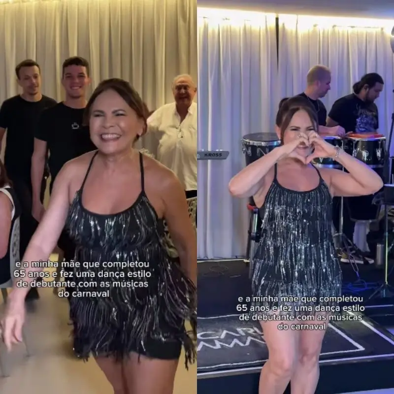 Tereza Amaral sonha que os cantores Tony Sales e Léo Santana compartilhem seu vídeo dançando. 