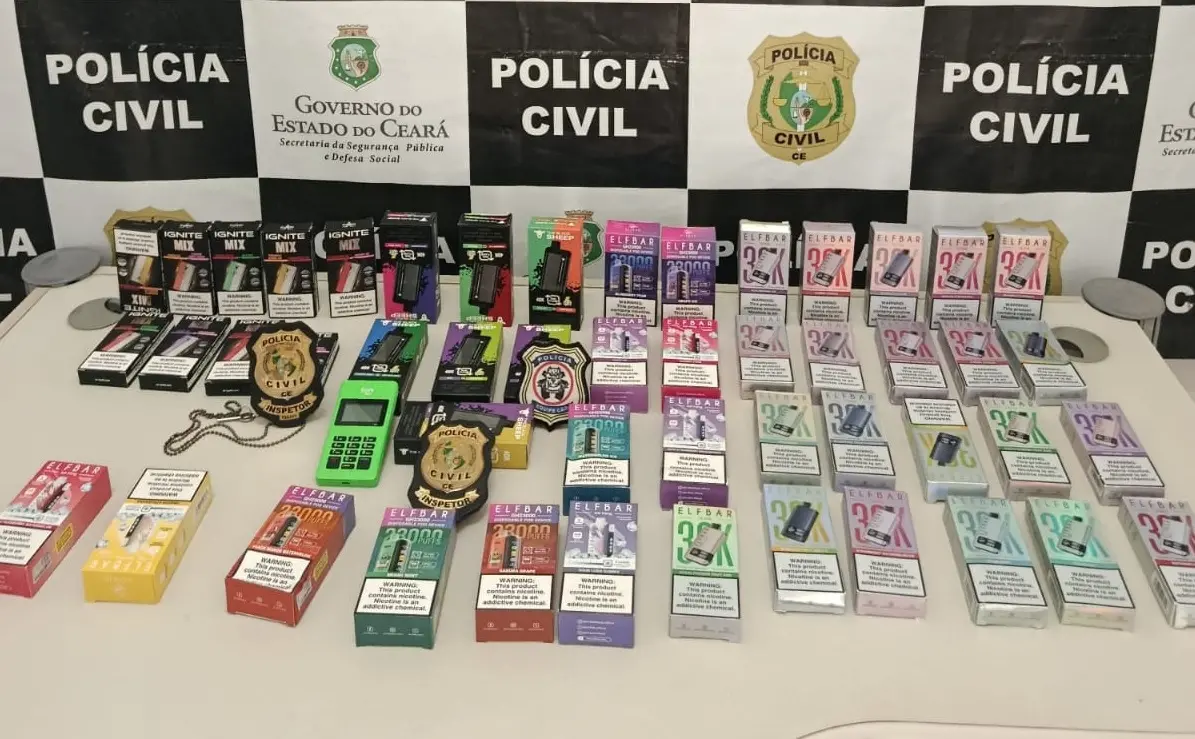 Cigarros apreendidos.