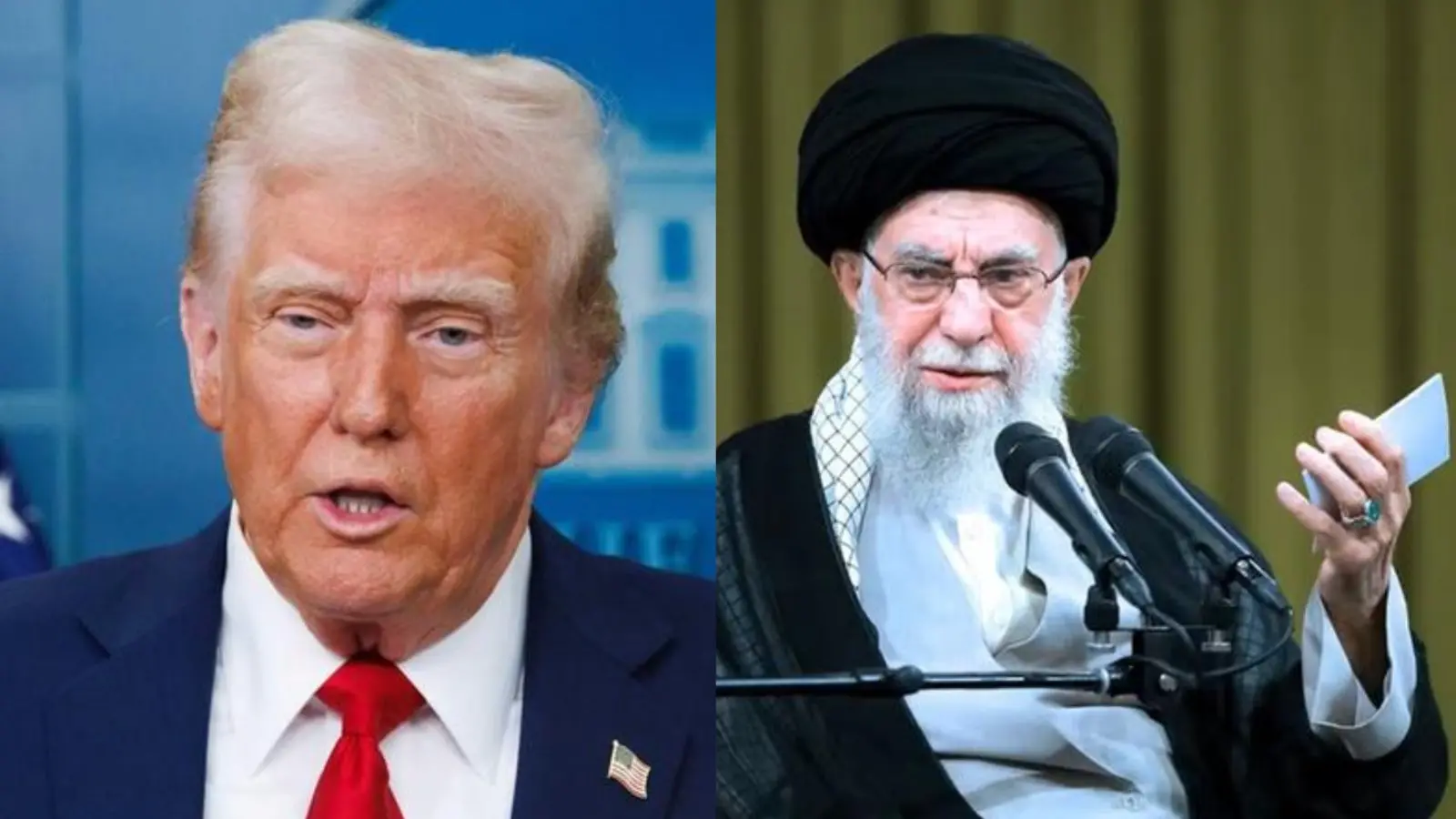 Imagem mostra montagem do presidente dos EUA Donal Trump e do aiatolá, Ali Khamenei