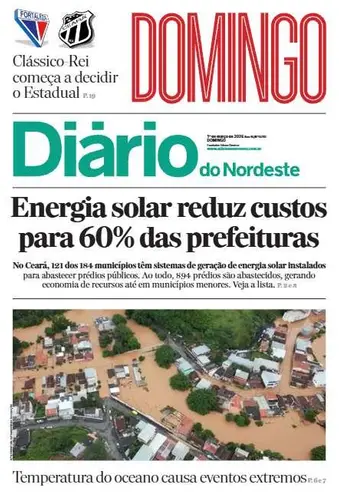 Capa da Edição do dia do jornal Diário do Nordeste