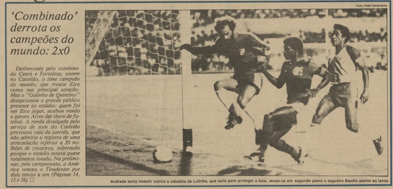 Chamada de Capa do Diário do Nordeste para a vitória do combinado cearense diante do Flamengo