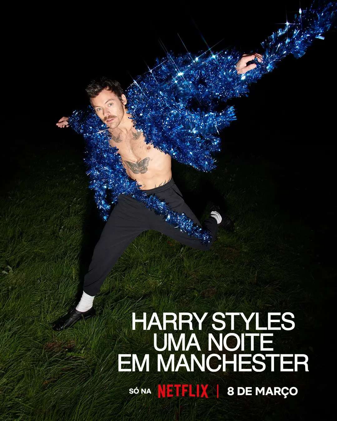 Imagem de divulgação do show Harry Styles Uma noite em Manchester, que será divulgado na Netflix.