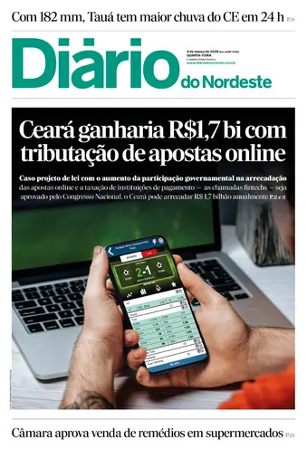 Capa da Edição do dia do jornal Diário do Nordeste