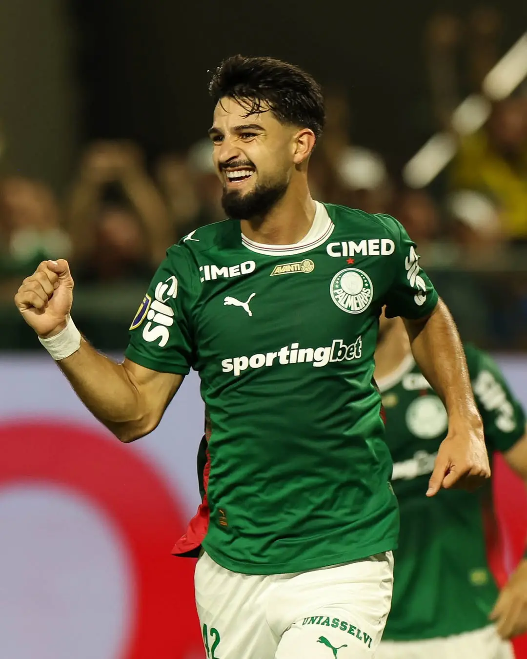 Flaco López comemora gol pelo Palmeiras