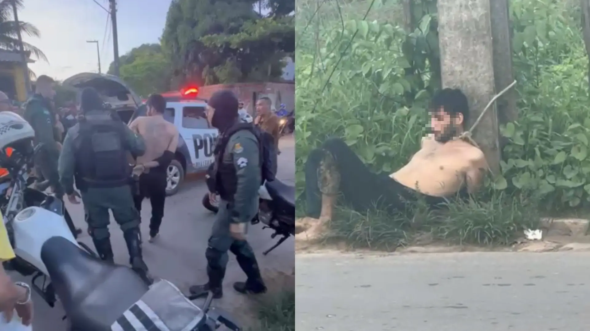 Imagens da captura do suspeito de feminicídio em Itapipoca.