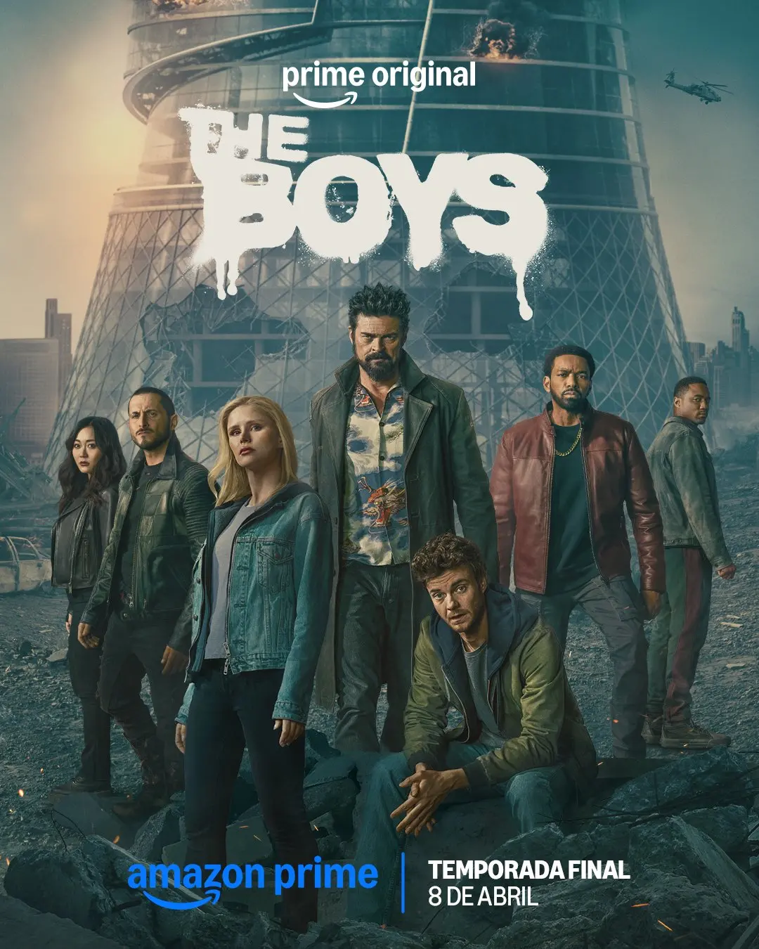 Poster da última temporada da série The Boys divulgada pela Prime Video BR.