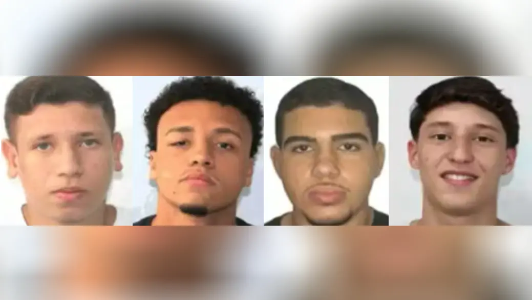 Imagem de presos por estupro coletivo em Copacabana, no Rio de Janeiro.