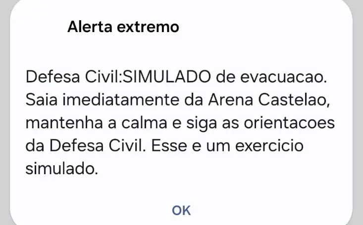 Captura de tela de uma notificação de 