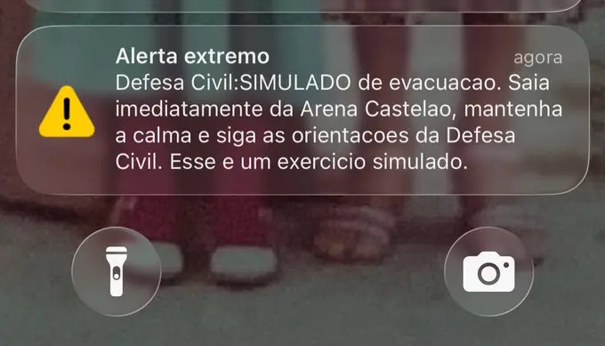 Imagem da notícia Seu celular apitou? Alerta de evacuação da Defesa Civil em Fortaleza faz parte de simulação