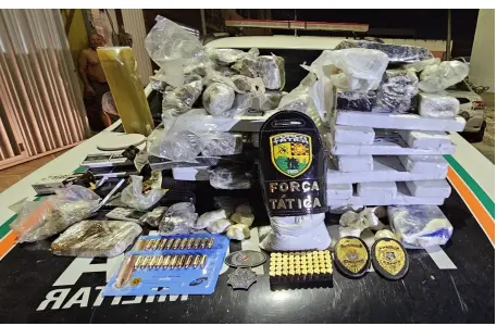 material apreendido drogas, força tatica simbolo, policia militar.