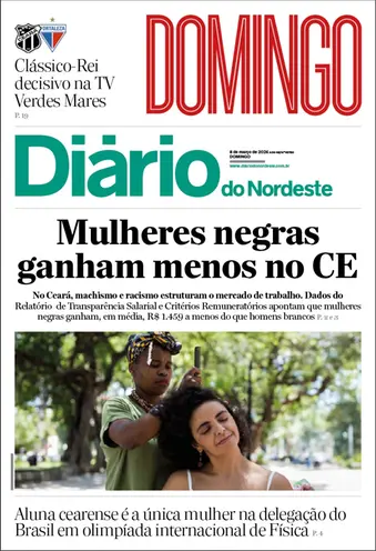 Capa da Edição do dia do jornal Diário do Nordeste