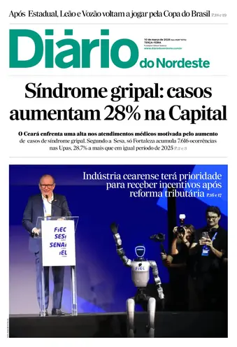 Capa da Edição do dia do jornal Diário do Nordeste