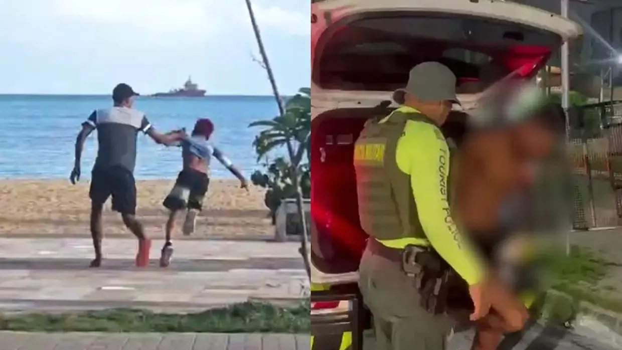 homem agressao beira-mar crianca, prisao, policia, viatura.