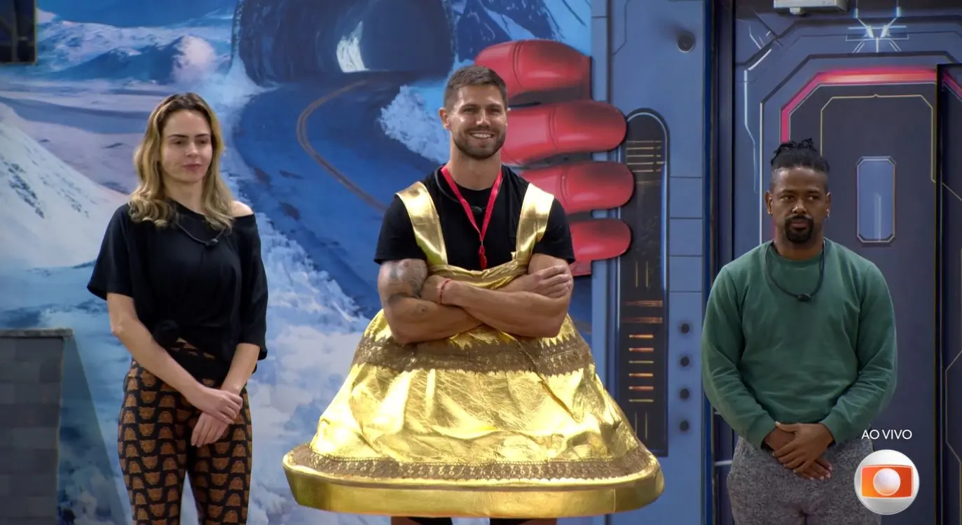 Imagem de Ana Paula, Jonas e Boneco, no paredão do BBB 26.