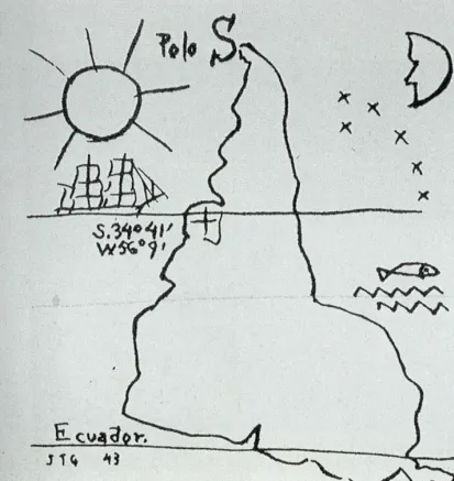 A obra de Joaquín Torres-García data de 1943.